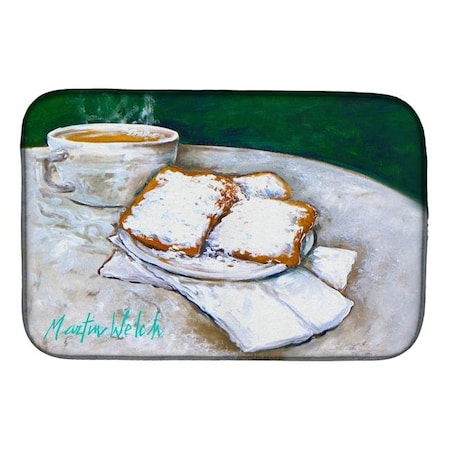 Carolines Treasures Carolines Treasures MW1271DDM Breakfast Delight Beignets Dish Drying Mat MW1271DDM
